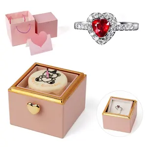 Creative Birthday Surprise Cake Box with a Built-in Surprise Button – a surprise birthday gift for girlfriends, mothers and grandma, also suitable as an anniversary gift, which can store both rings and necklaces at the same time.