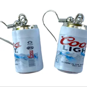 Coors Light Earrings, Beer Earrings, Novelty Earrings, Alcohol Earrings