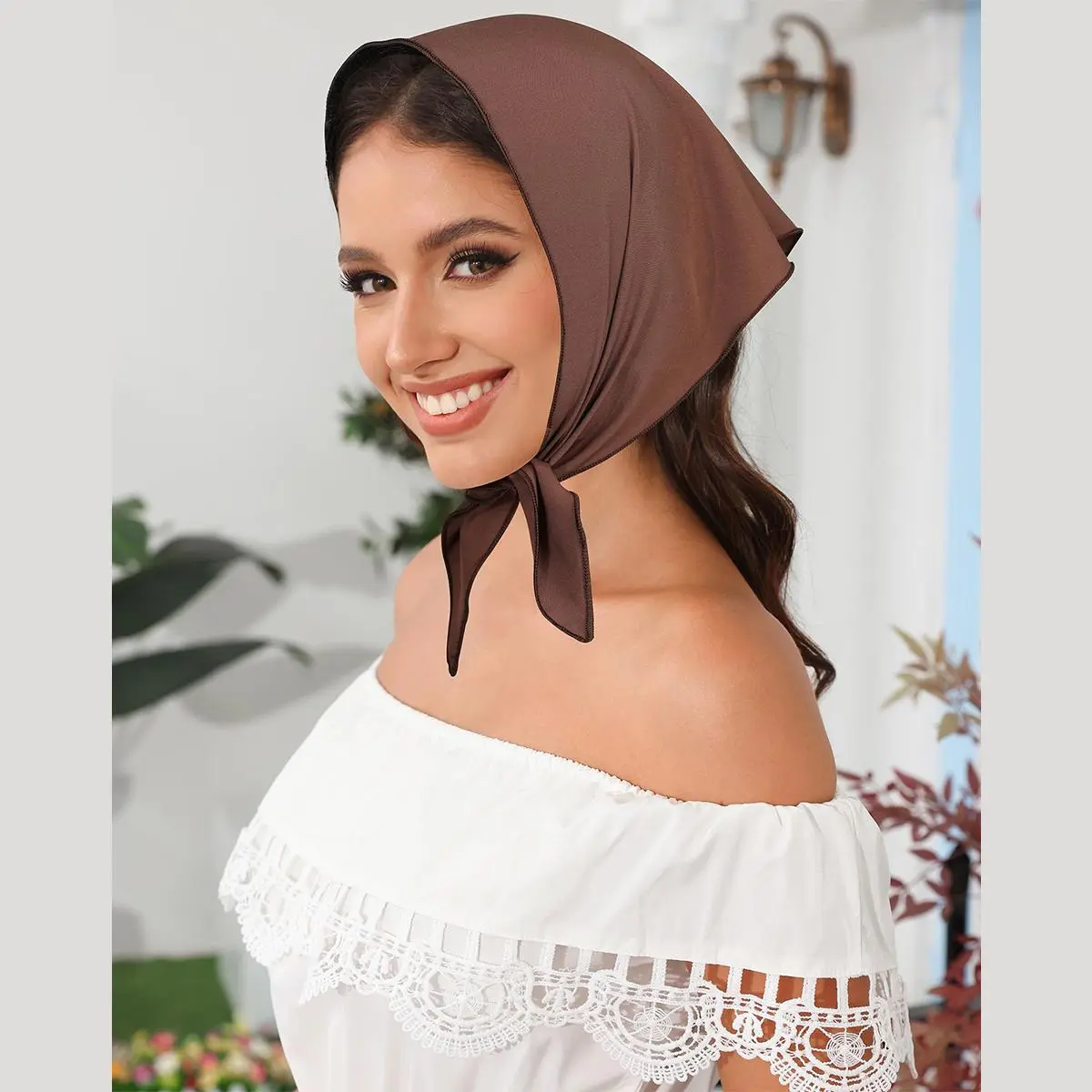 3pcs Chiffon Floral Head Scarf Vintage Boho Hair Bandana Kerchief Women main image 2