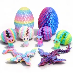 Articulated Crystal Dragon Family with Wings, Animals, Mystery Hatching Fidget Toy, Easter Basket Stuffers, Birthday Gift for Kids