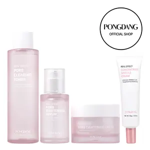 [PONGDANG] Real Effect Full Routine Set : Clearing Toner & Tightening Serum & Tightening Cream & Spicule Cream, Hydrating, Brightening, Minimizer, Firming | Korean Skincare