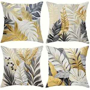 Spring Theme Pillow Covers Set, Luxury and Leaf Print, Home Decor for Sofa, Room, Bedroom, Single-Sided Printing