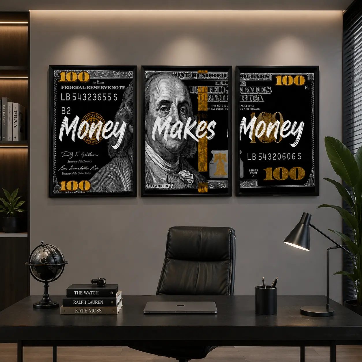 3 Counts set Money Makes Money Canvas Posters, Money Wall Art, Modern Wall Art, Inspirational Dollar Bill Pop Art, Wall Decor Home, Office, Dorm, Perfect Gift for Friends and Family, Waterproof Canvas, Wall Decor, Ready To Hang