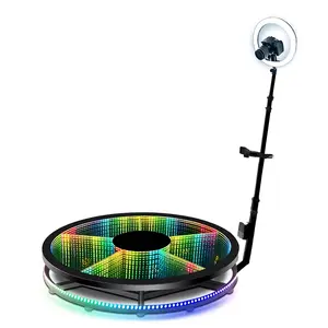 360PhotoBooth LED tempered glass selfie platform with infinite rotation