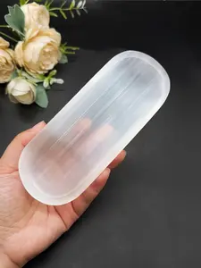 Oval Shaped Selenite Bowl, Bohemian Style Gypsum Crystal Stone, Home Decoration, Room Decoration, Table Decoration, Gift Ideas, Selenite Wand Crystal