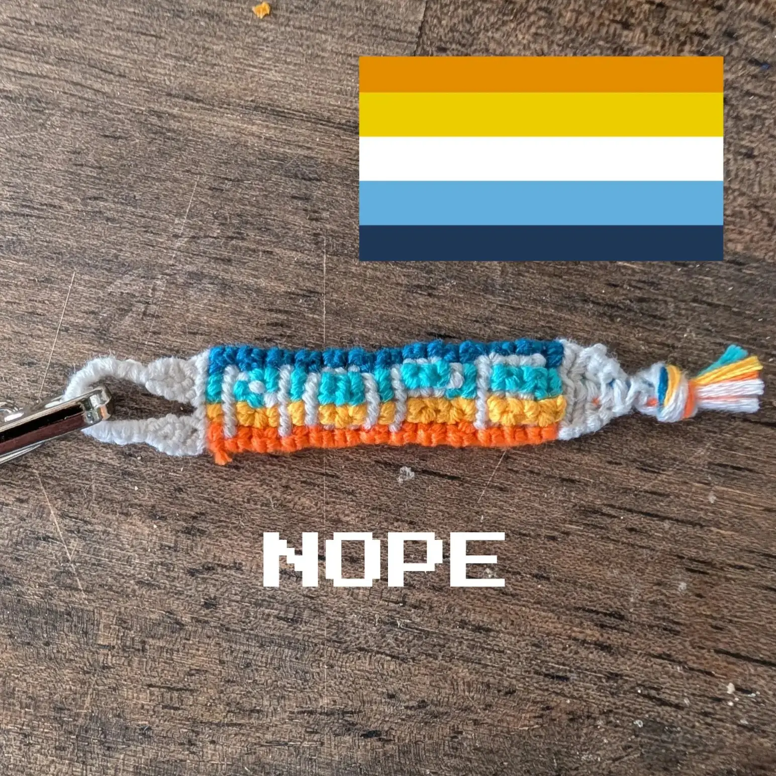 Handmade Funny Aroace Keychains - Cotton Cord Pride Keychains