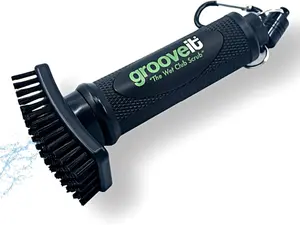 Grooveit "The Wet Club Scrub Golf Water Brush - 3 Year Warranty - Anti-Leak Design - Magnetic Brush with Nylon-Bristle Head - Patented Pump for Easy Cleaning - Wide Cleaning Coverage - Long Lasting
