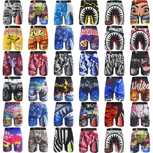 3-Pack/2-Pack ETHIKA Men's Boxer Briefs - Breathable All-Day Wear, Quick-Dry for Swim/Cycle/Basketball, Shark/Floral/Graffiti Prints, Plus Size Fit, Sexy Comfort, Perfect Men's Gift for Him-Great for Active Lifestyles