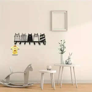 Adorable Cat - themed Decorative Hook, Contemporary Coat Rack, Wall - mounted Cat - Decor Coat Rack for Keys Hanging.Auxiliary hook