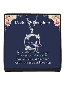 Hummingbird Garland Necklace Unique luxury hummingbird pendant with gradient glazed finish, fade-resistant forest-style elegant necklace.Comes with a card for mom or daughter, perfect mysterious gift for your daughter and Mother’s Day.