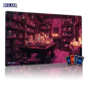Alchemist Laboratory Mystical Magic Playmat - 12x24in Non-Slip, Perfect for TCG MTG Card Games, Ideal for Gatherings & Family Use, Great Gift for Gamers