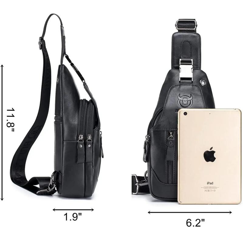 FR Fashion Co. Men's PU Leather Casual Crossbody Sling Bag with Zippered Pockets & Adjustable Strap for Everyday Use - Sleek Minimalist Design for Commuters & Urban Professionals FR Fashion Co. Men's PU Leather Casual Crossbody Sling Bag with Zippered Pockets & Adjustable Strap for Everyday Use - Sleek Minimalist Design for Commuters & Urban Professionals