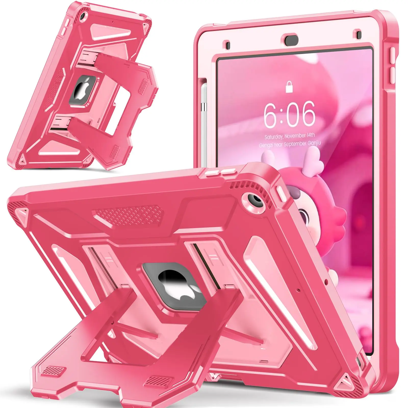 INFILAND Kids Case for iPad 9th/8th/7th Generation 10.2 inch 2021/2020/2019 | Heavy Duty Rugged Shockproof Protective Cover with Dual-Support Horizontal & Vertical Kickstand