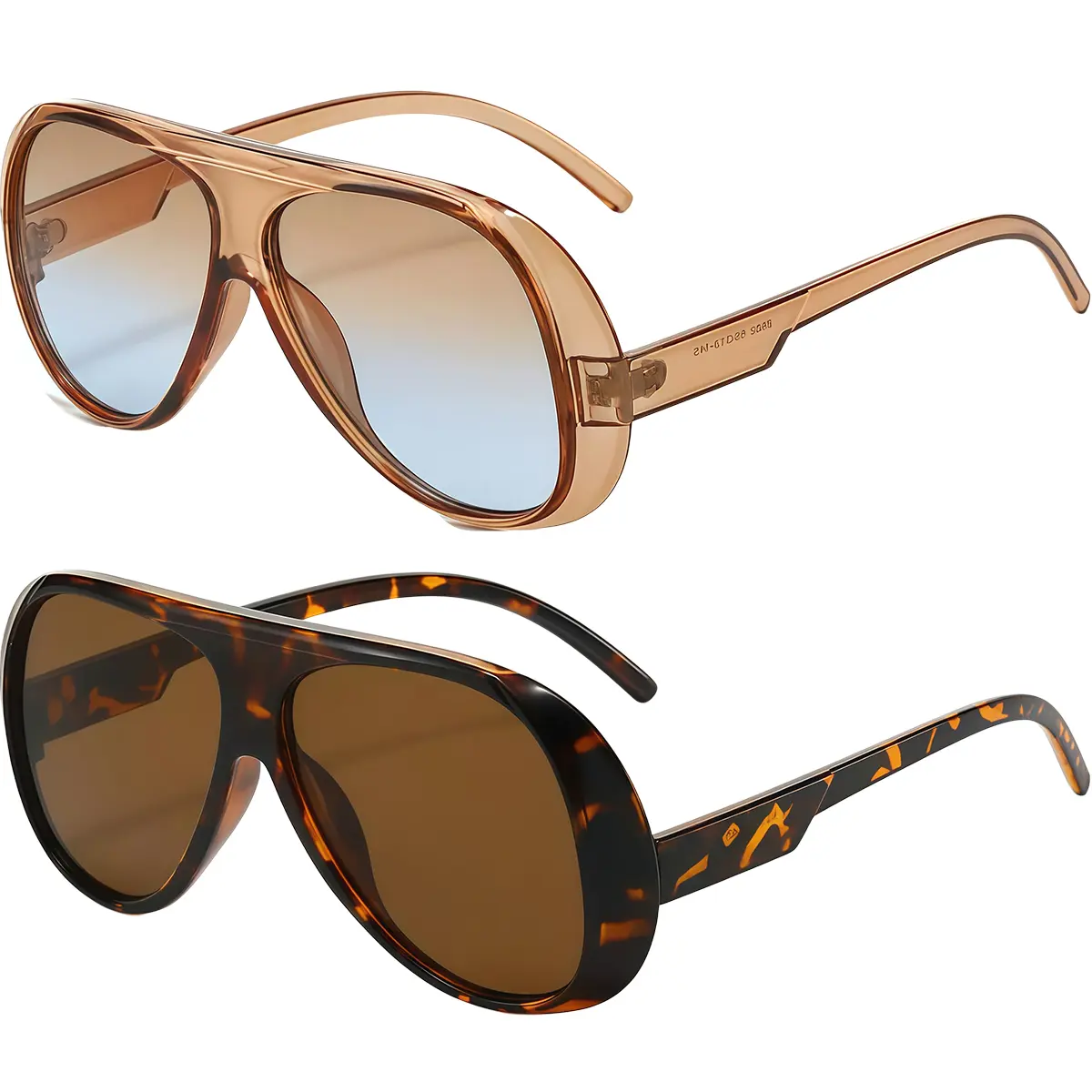 EUNOIALENS Women's Oversized Aviator Sunglasses, Stylish Polycarbonate Eyewear with Polarised Gradient Lenses and UV400 Protection for Driving & Beach, Stylish Accessories
