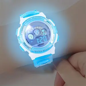 Kids’ Multifunctional Sports Digital Watch - Colorful Night Light, Durable Plastic Strap & Case, Battery Operated - Ideal Gift for Boys & Girls