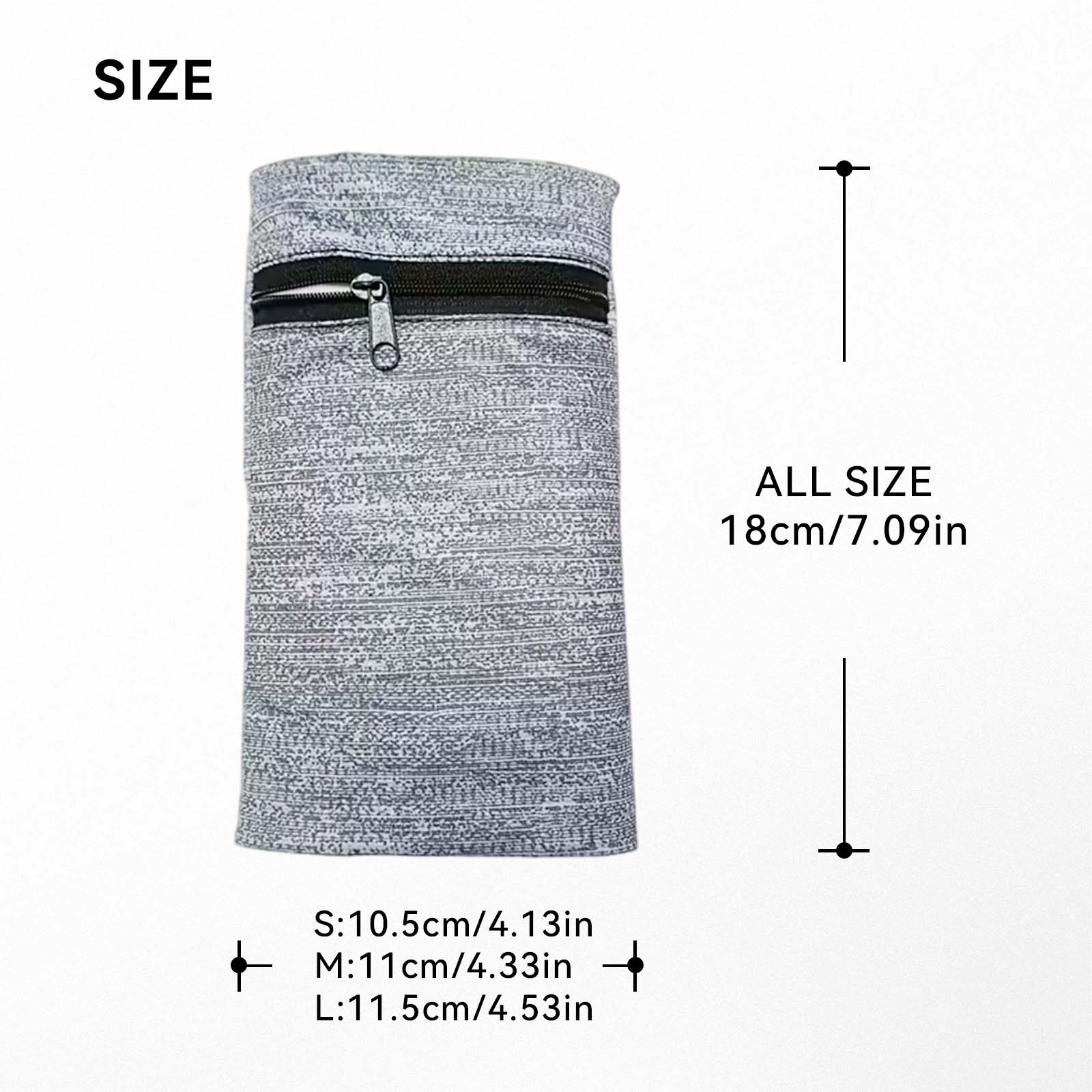 Wrist Wallet Wristband with Zipper, Soft Cotton Sweatband for Men & Women, Lightweight Sweat Absorbent Wrist Pouch for Running, Walking, Basketball, Football, Tennis, Hiking & Workout