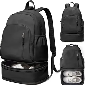 Adult Lightweight Waterproof Functional Gym Backpack - Ergonomic, Plastic Components, Built-in & Dual Compartments, Separate Shoe Compartment, Wet-Dry Functional Pockets, Adjustable Straps, Double Zip, Built-In Compartments Backpacks, Double Zip Backpacks