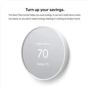 Google Nest Thermostat Cotton Snow Room Wall - Smart Indoor Temperature Monitor with Wireless Control & Easy Installation for Living Room & Kitchen
