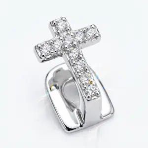 2pc Cross Tooth Gems, Silver Rhinestone Dental Charms, Y2K Style Teeth Jewelry for Aesthetic Smiles
