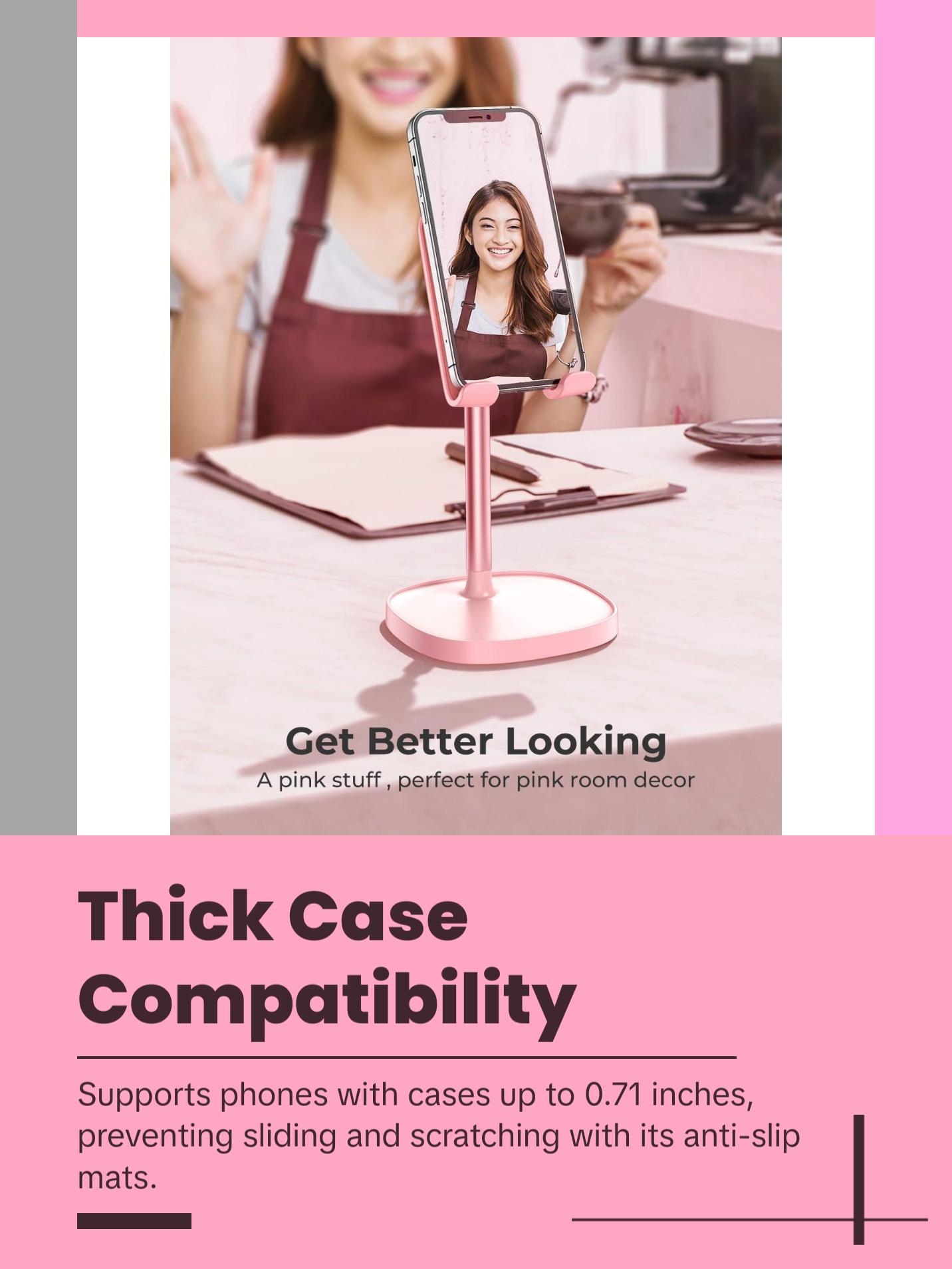 LISEN Pink Kitchen Accessories Dorm Room Essentials for Girls College Dorm Decor Kawaii Desk Accessories for Women, Vanity Decor Accessories Pink Office Supplies Women Cute Desk Accessories LISEN