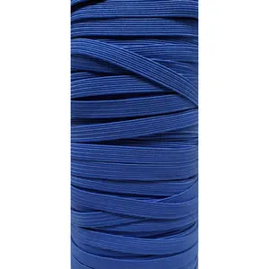 Flat Elastic Cord - Blue - 1/4" Width