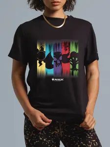 100% Cotton Magic: The Gathering Themed Colors & Symbols Panels T-Shirt