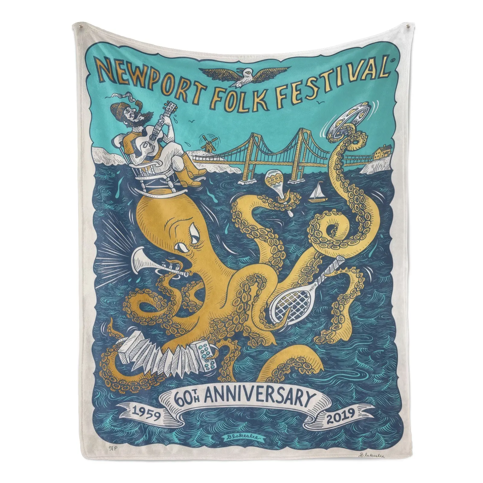 Newport Folk Festival Blanket Soft Funny Throw Blanket Cozy Lightweight Plush Portable Cover Blanket For Sofa,Warm Gift For Birthday,Christmas,Multiple Blanket