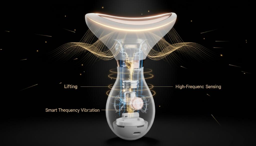 Premium Neck Lift & Tightening Device, Advanced EMS Microcurrent & Heat Therapy for Anti-Aging, Firms & Smooths Neck Skin, Reduces Fine Lines, Ergonomic Design, USB Rechargeable Skincare Tool