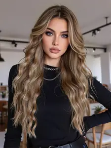30 Inch Long Deep Curly Wavy Lace Front Synthetic Wig, Heat Resistant Fiber, Pre-Plucked Hairline, No Bangs, All Seasons Wear, Lace Frontal Wig, Pre Plucked Wigs