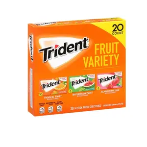 Trident Fruit Variety Pack Gum, 14 Count, Pack of 20 - Snack orbit gum wrapper plug airport snacks