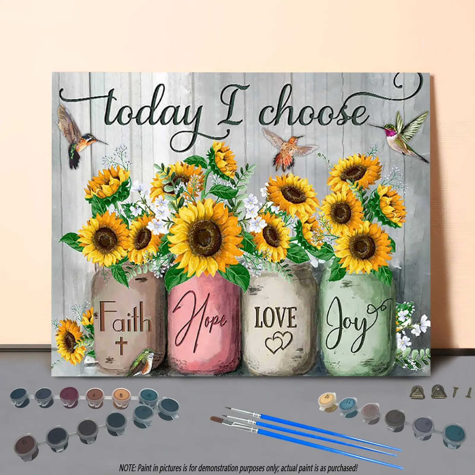 Sunflower Pattern DIY Painting Kit without Frame, Craft Supplies, 1 Set DIY Painting By Numbers Kit, Wall Art Decoration for Home Living Room Bedroom