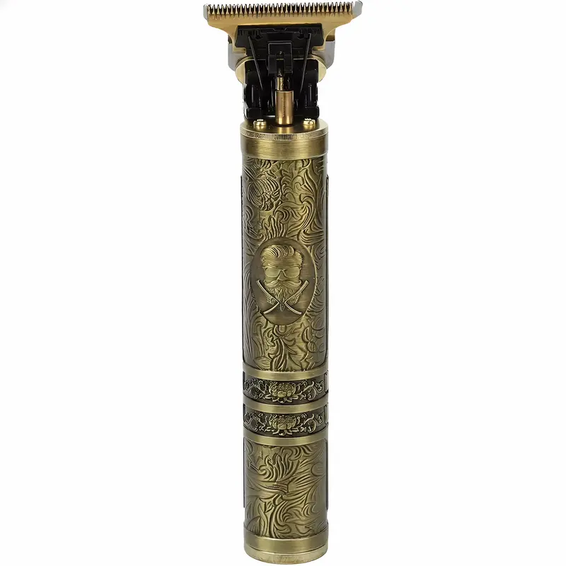 Vintage Golden Engraved Barber Clippers - Compact Electric Professional Trimmer, Salon and Home Grooming Tool, Hair Cutter