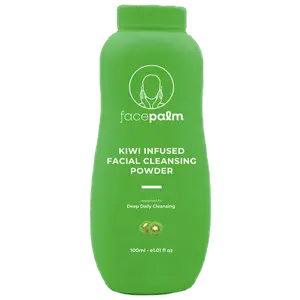 FACEPALM Kiwi Infused Facial Cleansing Powder with Oatmeal Kaolin Clay & Arrowroot for All Skin Types Delivers Vitamins C & E to Hydrate Fade Dark Spots