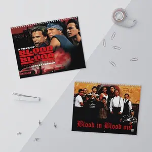 BlooodInBlooodOut 2026 Wall Calendar – Classic Chicano Movie Calendar, Vatos Locos Gangster Film Artwork, Retro 90s Cult Movie Wall Décor, Perfect Gift for Fans, Christmas & Birthday Present Idea