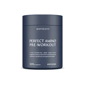 BODYHEALTH Perfect Amino Pre-Workout - Stimulant-Free Formula for Enhanced Blood Flow Energy & Focus - 9g Nitric Oxide Blend & Essential Amino Acids - Vegan Paleo Friendly - Dietary Supplement - Fitness