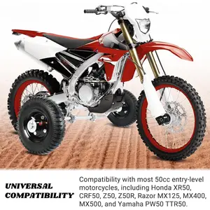 Universal Adjustable Height Training Wheels for Kids’ Dirt Bikes – Compatible with Honda/ Yamaha/ Razor Models  Most 49cc/50CC Motorcycles