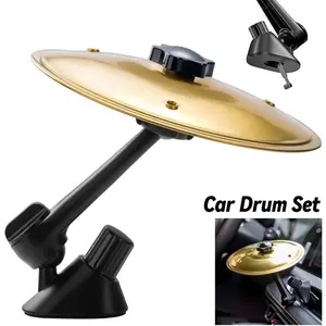 Mini Drum Cymbal - Gold Finish Car Vent Percussion Instrument, Easy Installation, Secure Play, Rugged Fun Gift For Music Fans,Car Drum Set,Air Outlet Decoration,Enhance Driving Pleasure