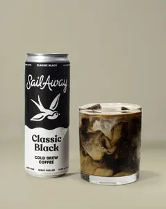 Classic Black - Sail Away Cold Brew Iced Coffee Beverage, Dairy Free, Sugar Free, Natural, Smooth, Gluten Free, Vegan, 220mg Caffeine, 11.5oz 12 Pack
