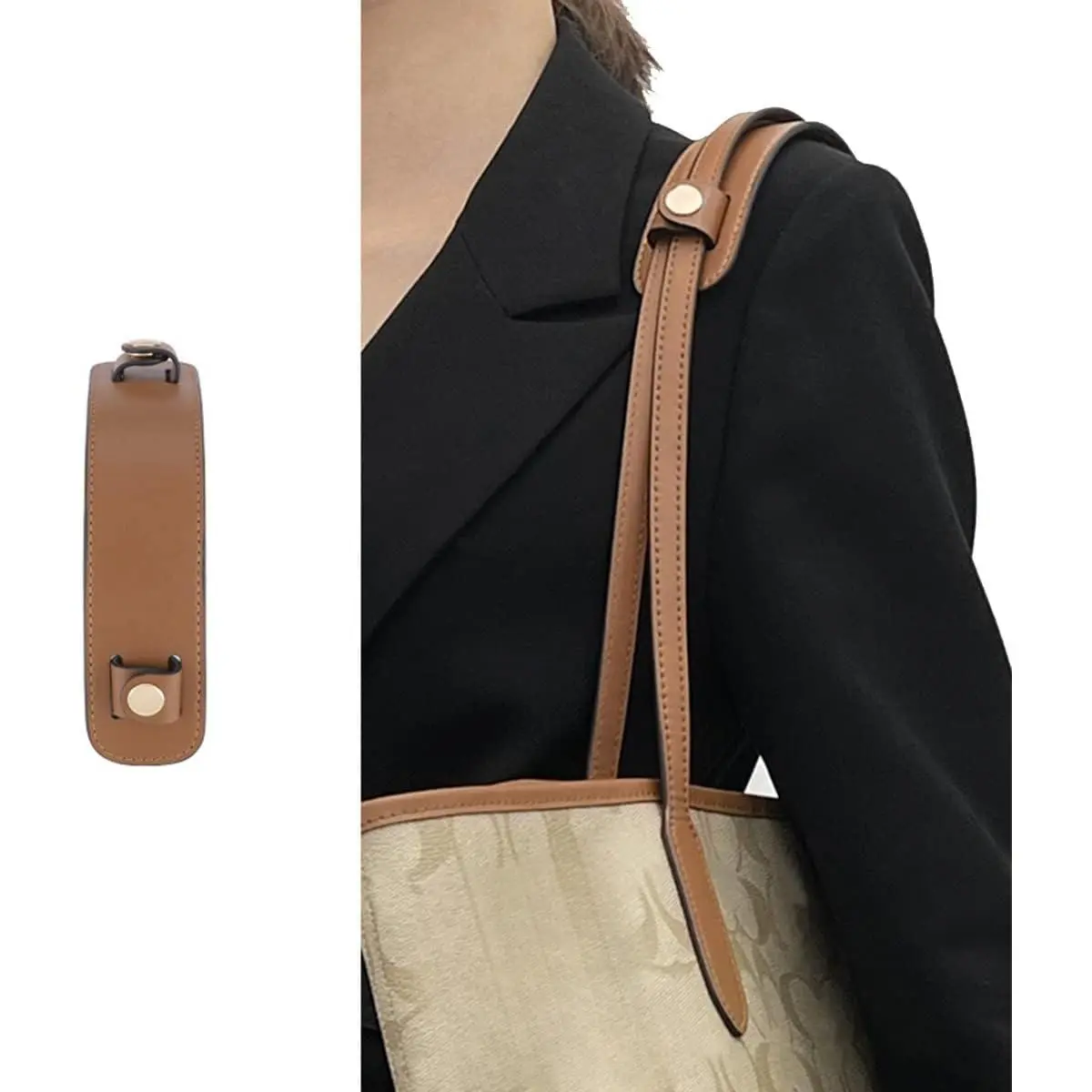 Ankes Conversion Kit: Non-Destructive Strap Attachment Microfiber Leather Shoulder Strap Pad, Detachable Replacement For Tote Bags, Compatible With Mollie25/City/Gallery/Signature Canvas Styles