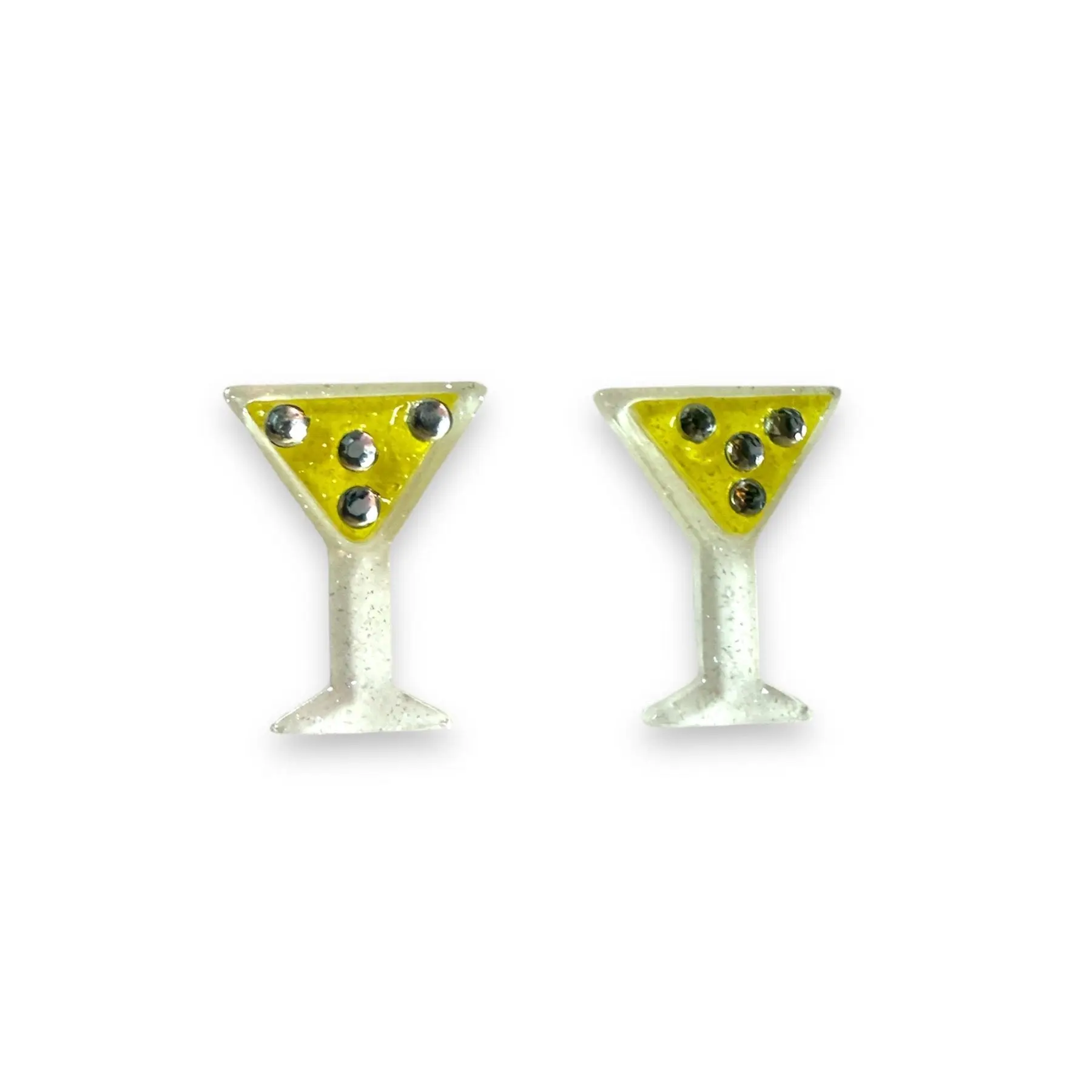 Itty-Bitty Martini Earrings by Lipstick & Chrome stud  earrings
