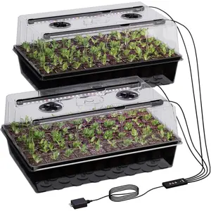 120-Cell Self-Watering Seed Starter Tray with Grow Light, Seed Starter Kit with 4.07" Humidity Dome, Indoor Seedling Starter Tray, Seed Starting Trays for  Germination, Seeds Growing