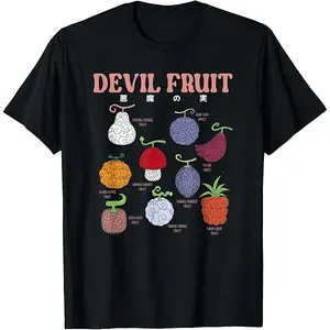 Devil Fruit Powers Anime T-Shirt – Fantasy Fruit Abilities Graphic Tee, Pirate Manga Inspired Shirt S–3XL