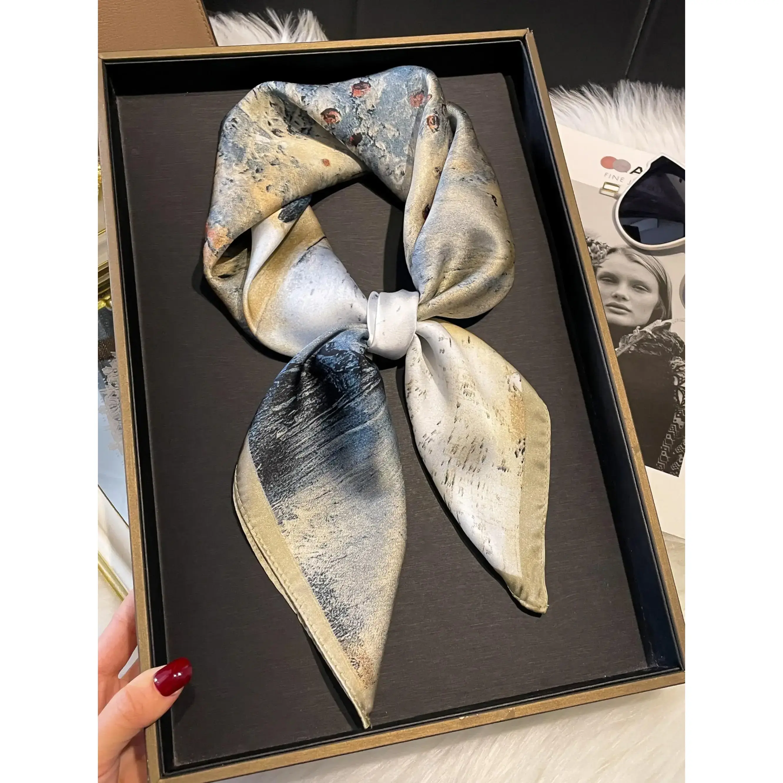 Random Print Scarf, Fashionable Soft Comfortable Shawl for Daily Wear, Casual Versatile Scarf for Women & Girls Random Print Scarf, Fashionable Soft Comfortable Shawl for Daily Wear, Casual Versatile Scarf for Women & Girls