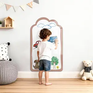 Interactive Self-Adhesive Magnetic Board Sticker for Kids, Removable & Residue-Free, 40x67cm, Includes 1 Magnetic Box, 2 Crayons, 1 Cloth