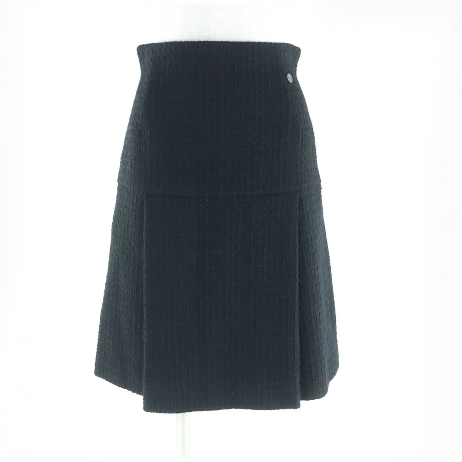 Pre-owned CHANEL Cotton Small Leather Goods Tweed Wool Skirt