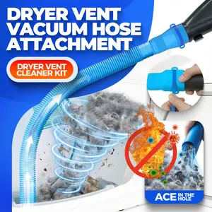 Holikme Dryer Vent Cleaning Kit For All Vacuum Cleaners, Dryer Lint Vacuum Attachment, Dryer Vent Cleaning Tool, Vacuum Hose Lint Remover, Blue