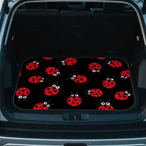 1-Pack Car Trunk Cargo Mat, Featuring Red and Black Ladybug Design, Suitable for SUVs, Sedans, or Vans, Ideal for CommutingFamily Trips, Shopping, and Your Vehicle Interior | Car Cargo Floor Mat