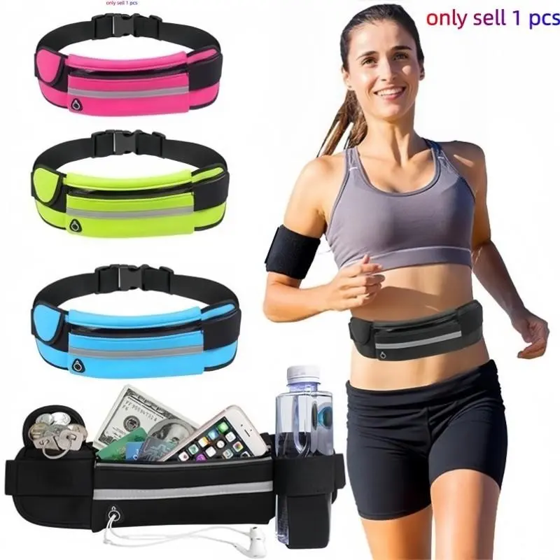 Reflective Multi-Functional Sports Trail Running Waist Bag, Waterproof Shockproof Phone Pouch, Outdoor Fitness Cycling Belt Bag