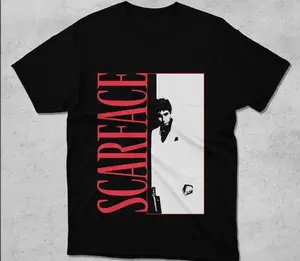 Scarface T-Shirt Tony Montana Graphic Tee, The World Is Yours Retro Movie Shirt, Vintage 80s Streetwear Hip Hop Rap Tee, Oversized Heavyweight Cotton Top, Al Pacino Classic Film Merch, Hustler Culture Apparel, Men's Women's Trendy Gift