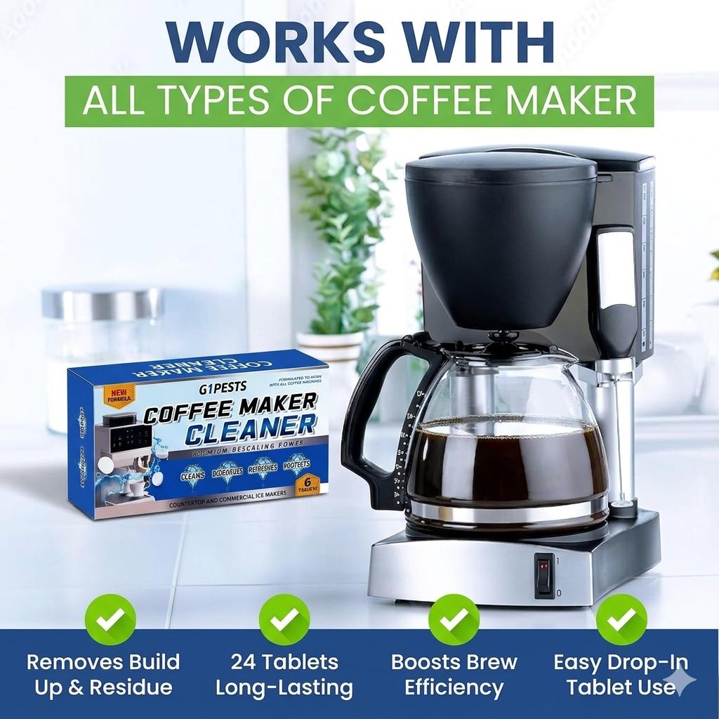 Coffee Machine Cleaner Descaler Tablets - 6Pack, Deep Cleaning and Descaling for All Coffee Makers , Coffee Maker Pot Descaling & Cleaning Tabs, Descale Drip Coffe And Espresso Machines mopping products